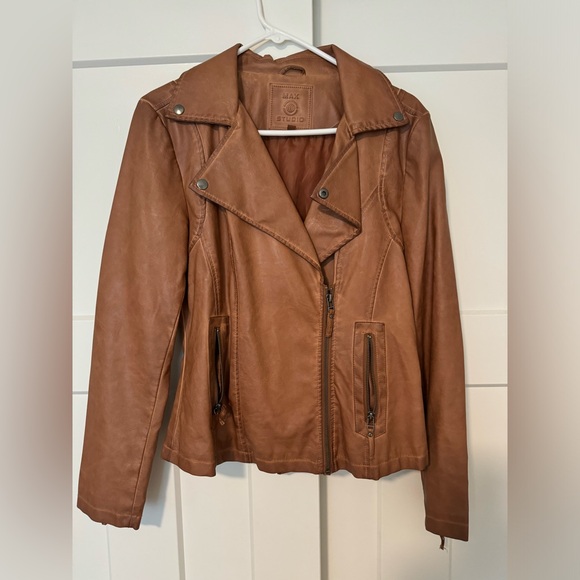 Tan Leather Jacket - Picture 1 of 2